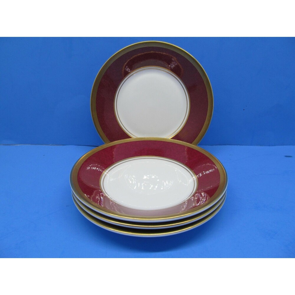 Coalport Bone China Athlone Marone "Ruby" 5 1/2" Saucer Set Of 4 Saucers VGC